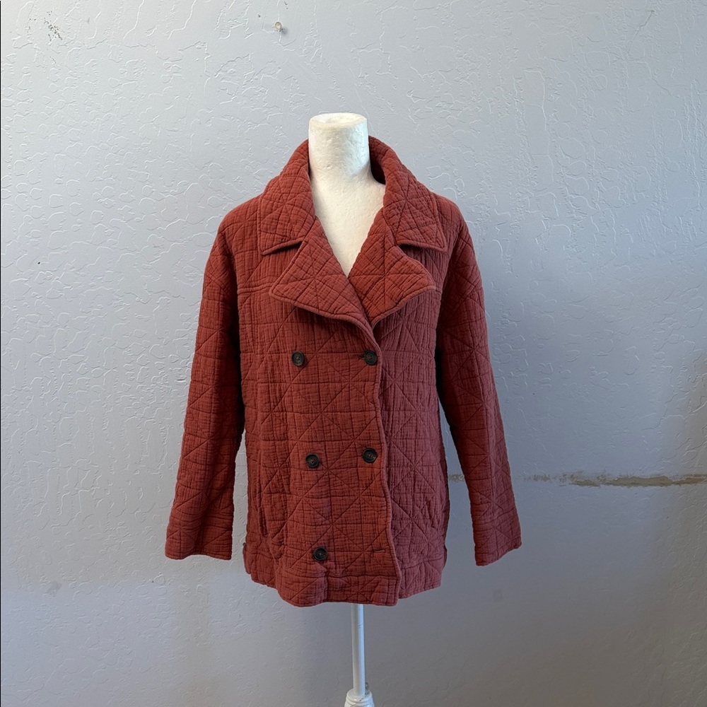 Treasure & Bond Quilted Pea Coat - Rust